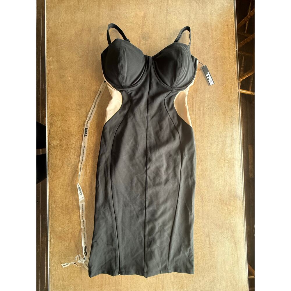 NWT TA3 Seamed Lushy Pencil Midi Shapewear Dress 2X Large Cup Black Oat - Picture 3 of 5